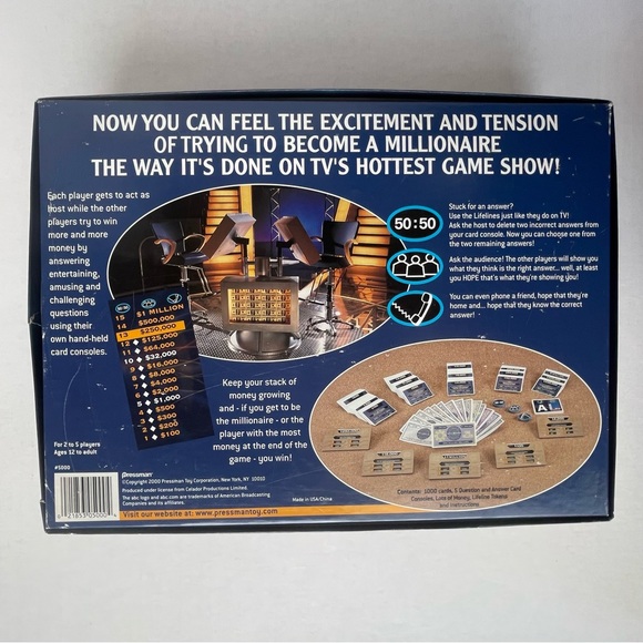 Who Wants To Be  A Millionaire Board Game Smash Hit TV Game Show Pressman. - Picture 2 of 5